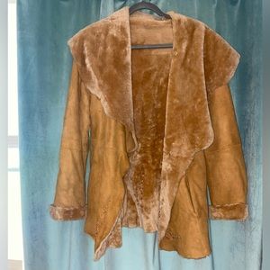 Floral embellished authentic Shearling Coat